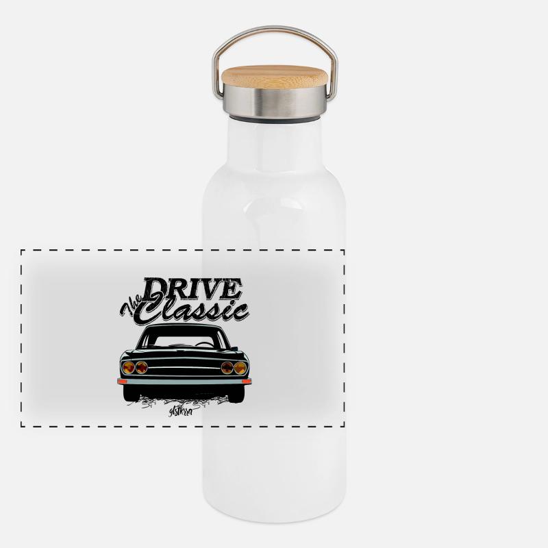 drive the classic - Panoramic Thermal Bottle with Bamboo Lid - white