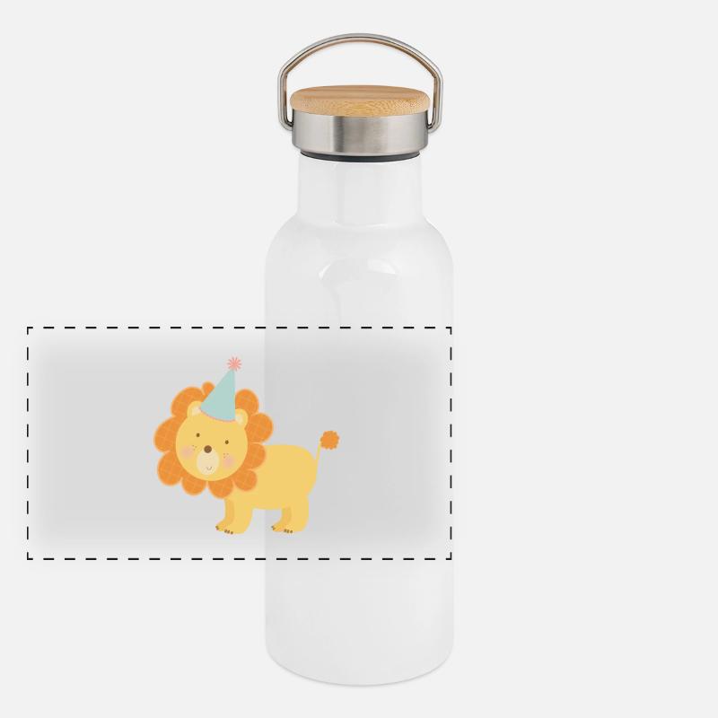 Illustration Leo Design Bébé Anniversaire Gourde isotherme avec bouchon en bambou