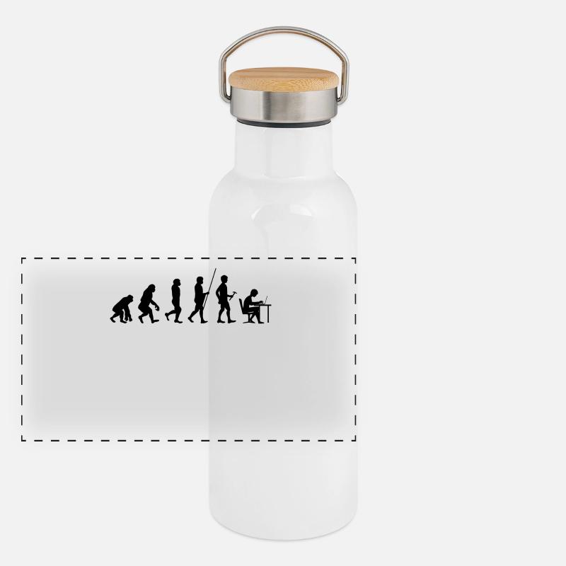 Evolution to ITler T-Shirt Gift Panoramic Thermal Bottle with Bamboo Lid