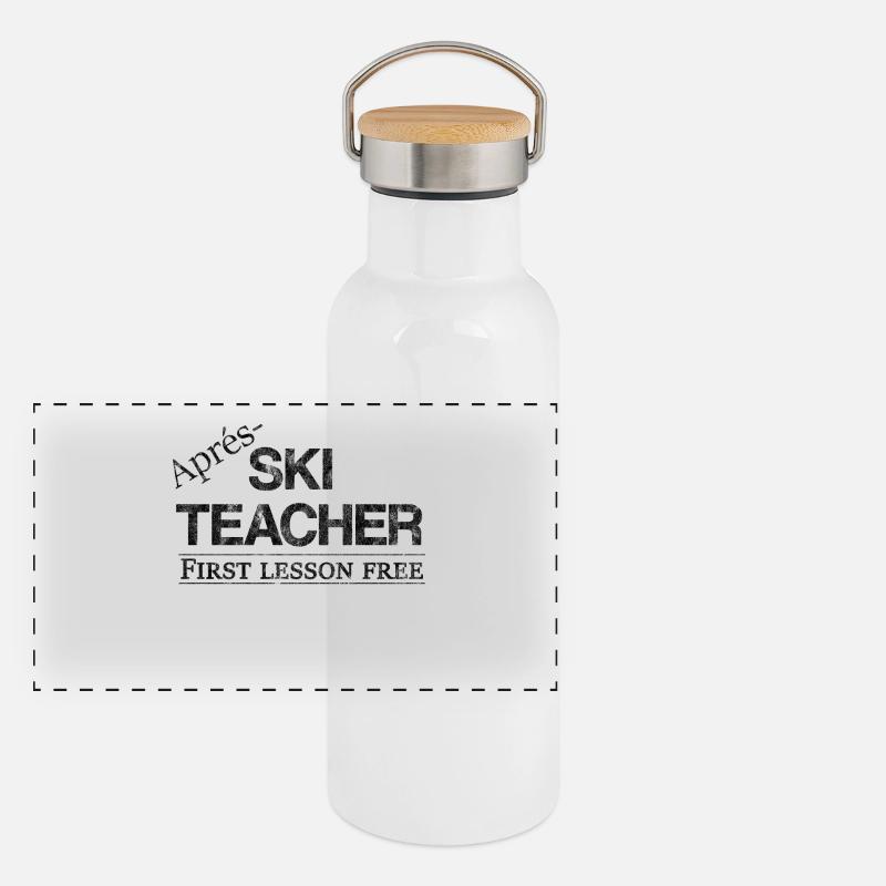 Après-ski instructeur idée Parti cadeau slogan Gourde isotherme avec bouchon en bambou