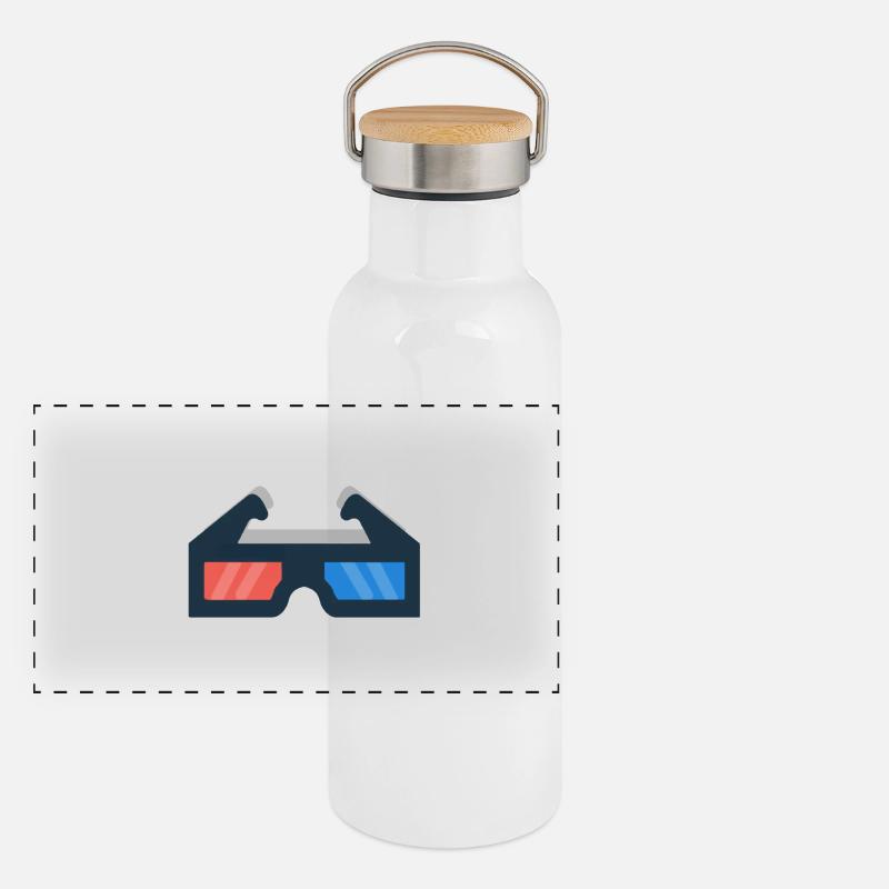 Kino 3-D Brille! Geschenk Idee Panorama Thermosflasche mit Bambusdeckel