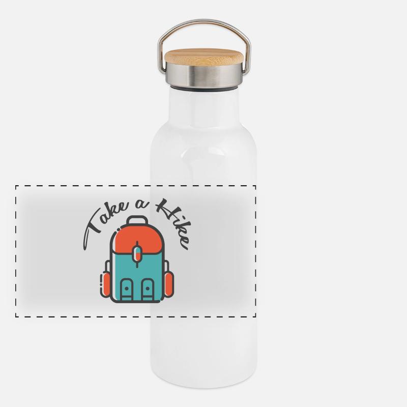 take a hike Panorama Thermosflasche mit Bambusdeckel
