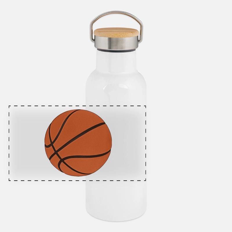 basket-ball Gourde isotherme avec bouchon en bambou