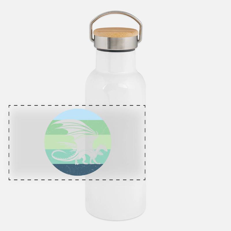 Welsh Dragon Retro Panoramic Thermal Bottle with Bamboo Lid