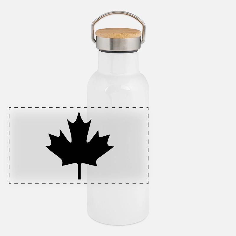 Canada - Feuille canadienne Gourde isotherme avec bouchon en bambou