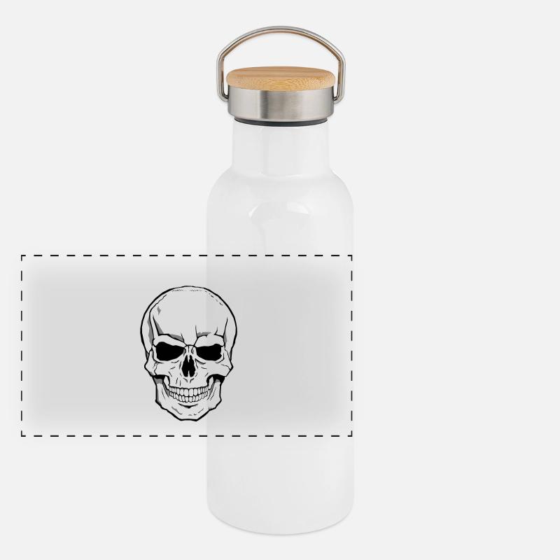 Skull Panorama Thermosflasche mit Bambusdeckel