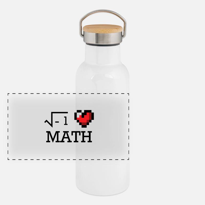 I love math mathematics love gift nerd geek Panoramic Thermal Bottle with Bamboo Lid