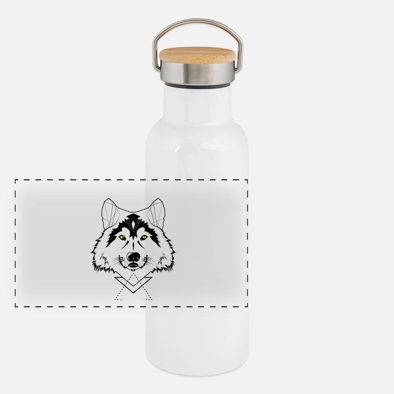 Panorama Thermosflasche mit Bambusdeckel