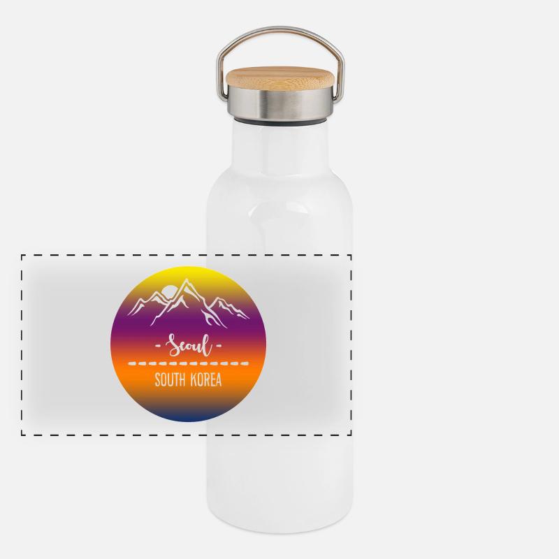 Séoul en Corée du Sud Gourde isotherme avec bouchon en bambou