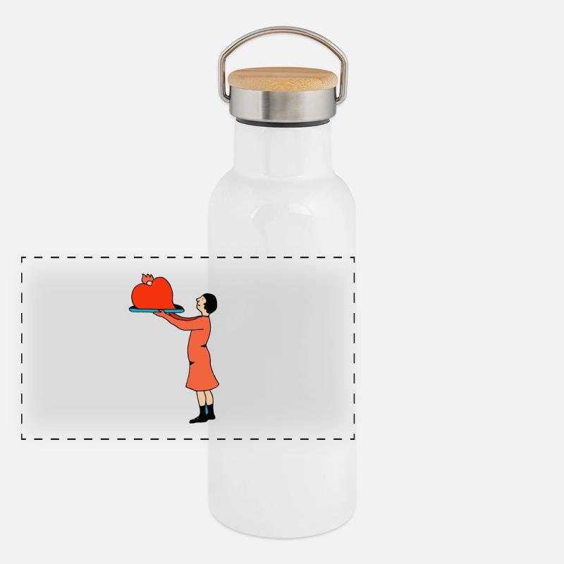 Bitte Panorama Thermosflasche mit Bambusdeckel