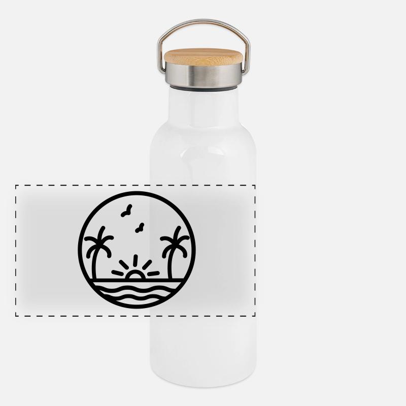 Holiday design Panoramic Thermal Bottle with Bamboo Lid