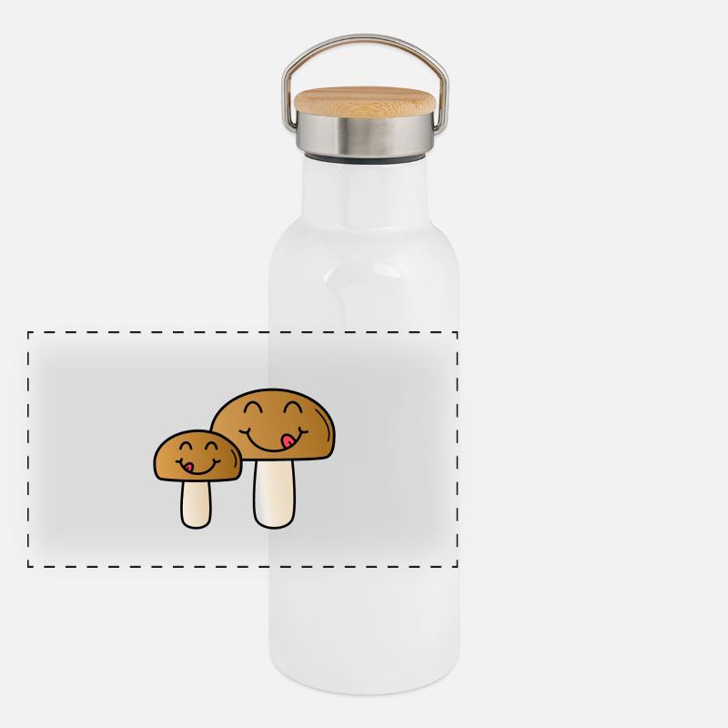 mushrooms Panoramic Thermal Bottle with Bamboo Lid
