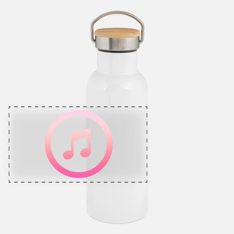 Conception simple de musique rose simple / symbole Gourde isotherme avec bouchon en bambou
