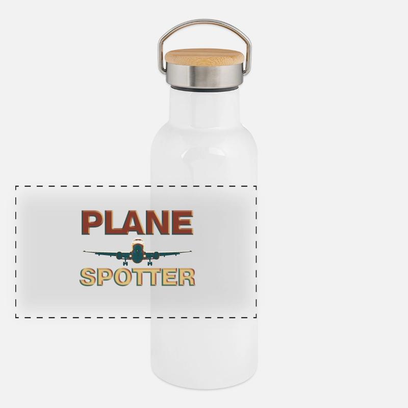 Planespotter Panorama Thermosflasche mit Bambusdeckel