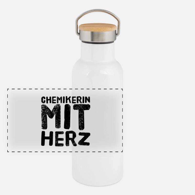 Chimiste avec Heart Master Chimie Bachelor Chimie Gourde isotherme avec bouchon en bambou