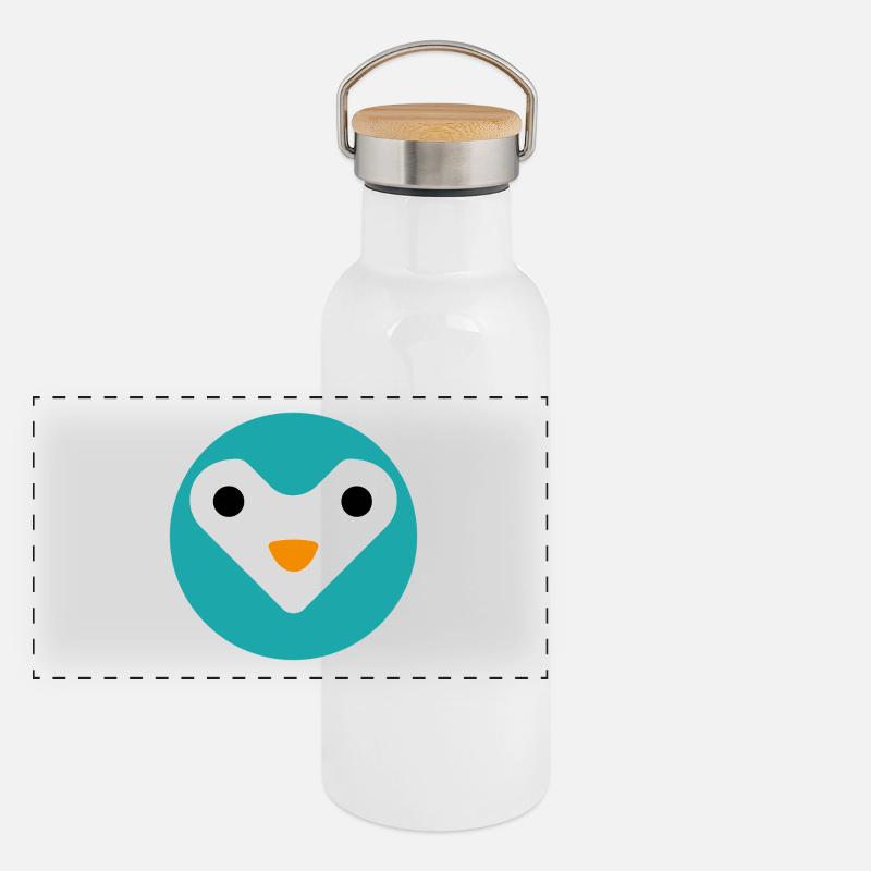 Chouette minimaliste Gourde isotherme avec bouchon en bambou