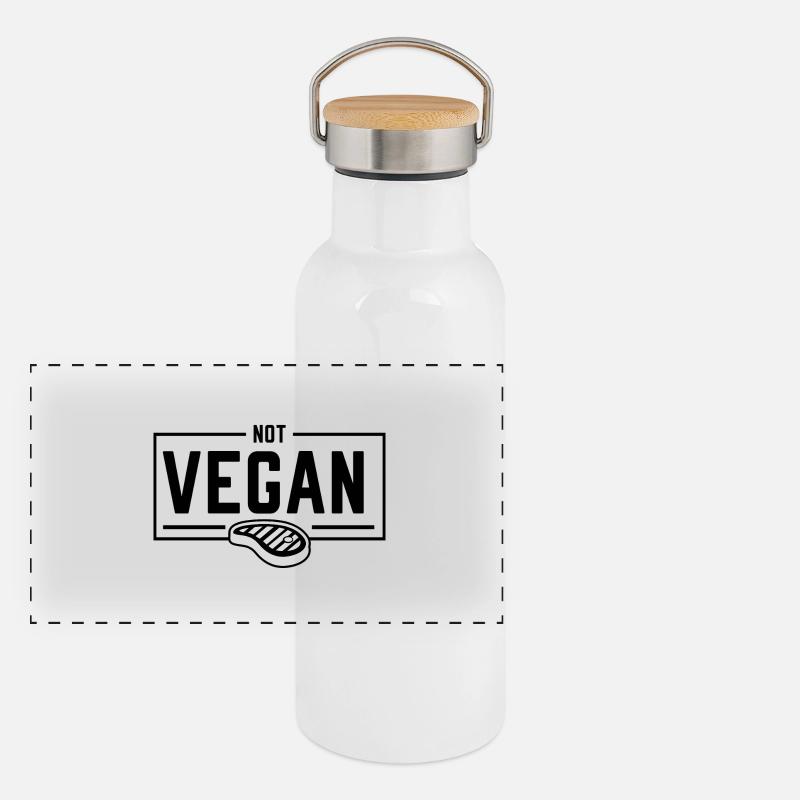 NOT VEGAN Panorama Thermosflasche mit Bambusdeckel