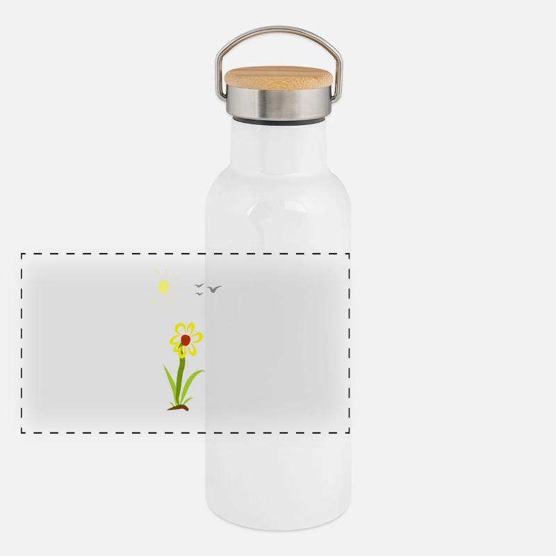 flower Panoramic Thermal Bottle with Bamboo Lid