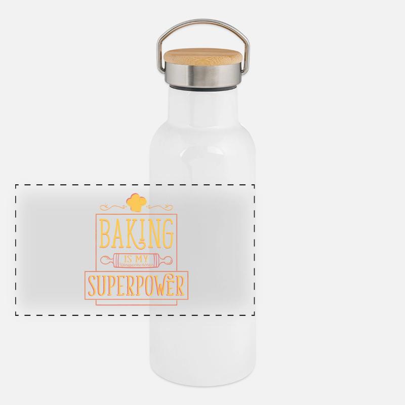 Baking is my superpower Funny baking Panoramic Thermal Bottle with Bamboo Lid
