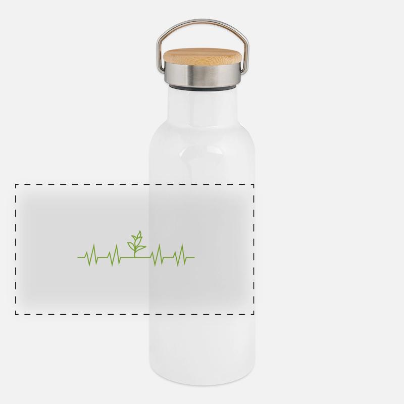 Herz Pflanze Gärtner Florist Geschenk idee Beruf Panorama Thermosflasche mit Bambusdeckel