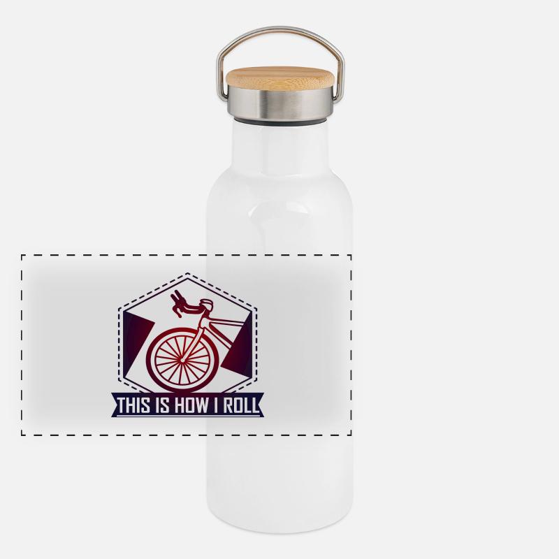 Vélo. Je roule Gourde isotherme avec bouchon en bambou