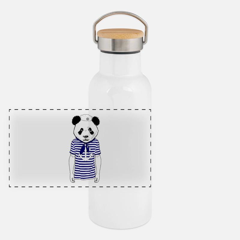 Panda Seemann Panorama Thermosflasche mit Bambusdeckel