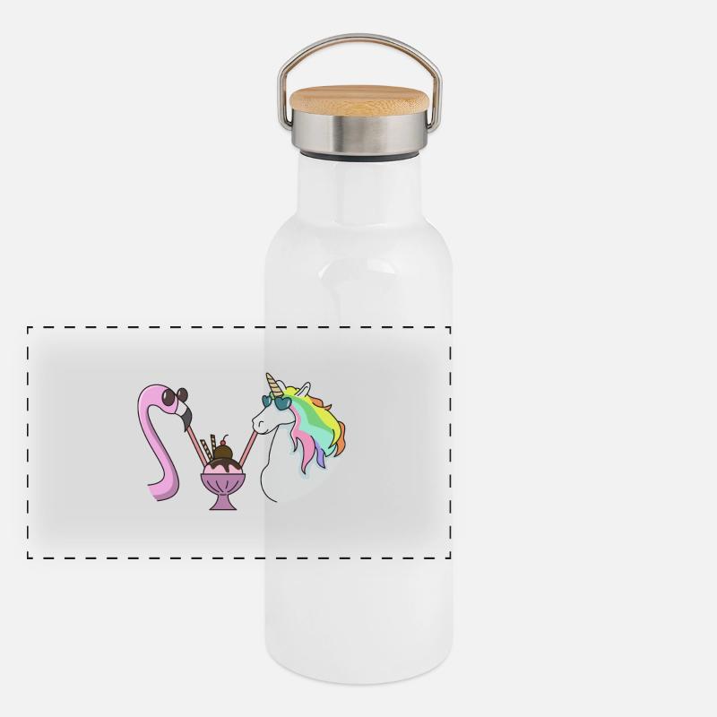 Flamingo unicorn ice cream cup gift summer ice cream Panoramic Thermal Bottle with Bamboo Lid