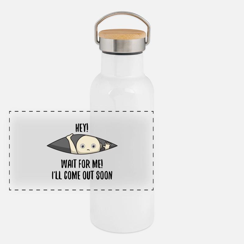 Grossesse bébé cadeau maman enceinte humour Gourde isotherme avec bouchon en bambou