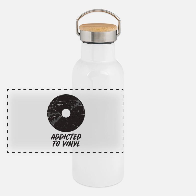 Vinyl Panorama Thermosflasche mit Bambusdeckel