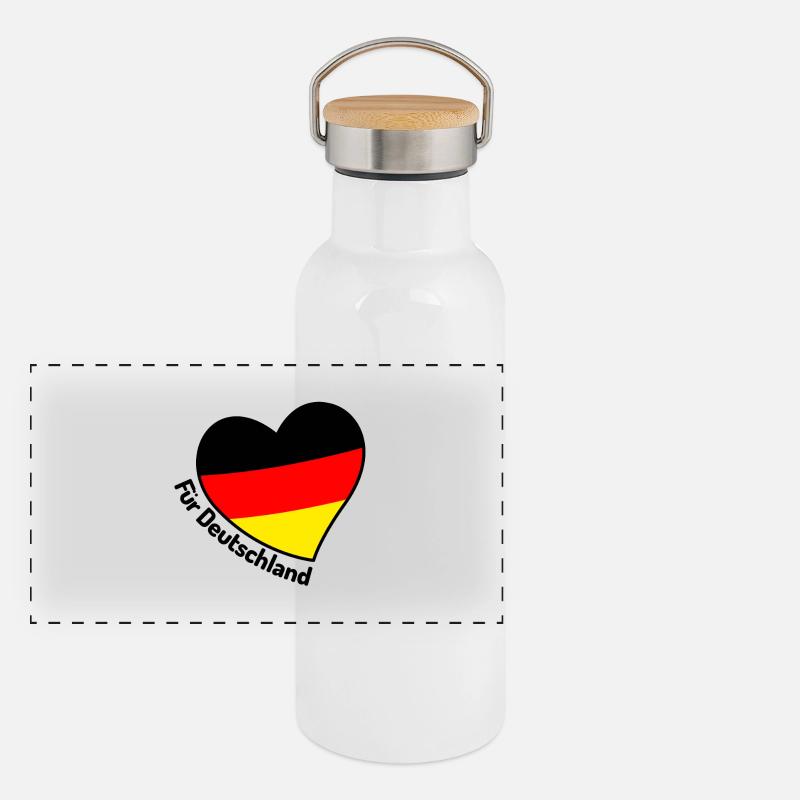 WM EM Heart Allemagne  Gourde isotherme avec bouchon en bambou