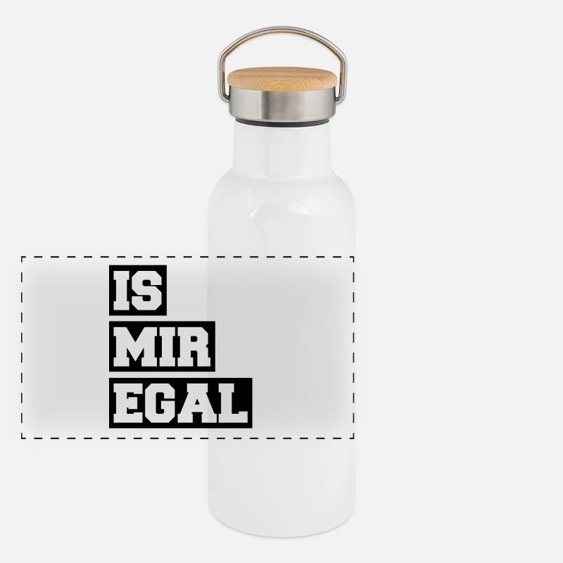 IS MIR EGAL Panorama Thermosflasche mit Bambusdeckel