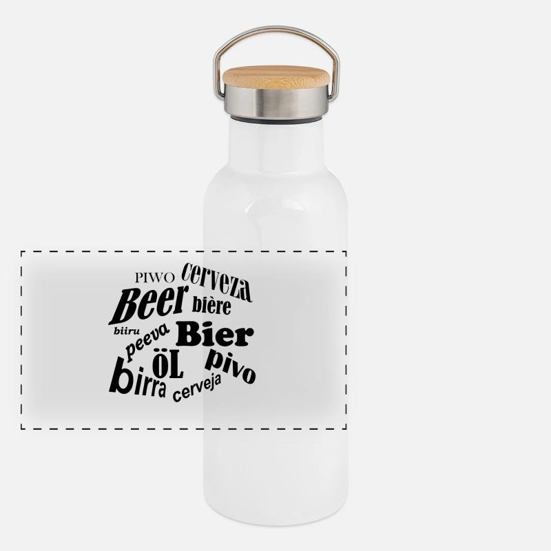 beer Panorama Thermosflasche mit Bambusdeckel