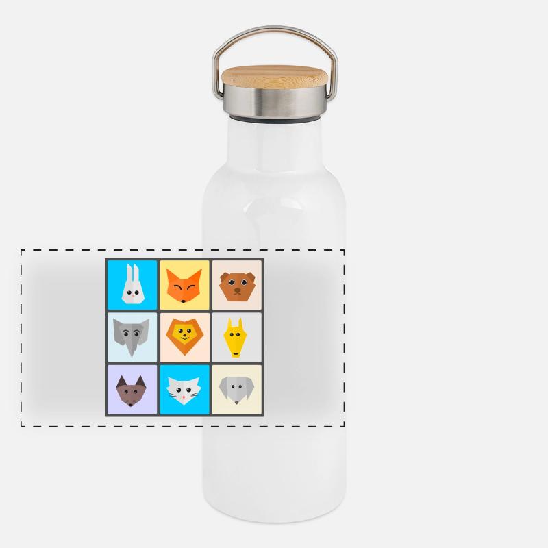 Tiere Panorama Thermosflasche mit Bambusdeckel
