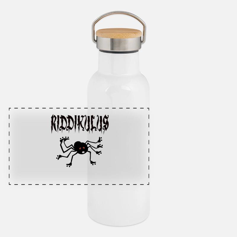 Spider with roller skates Panoramic Thermal Bottle with Bamboo Lid
