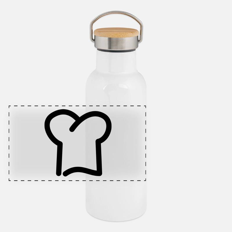 Kochmütze Panorama Thermosflasche mit Bambusdeckel