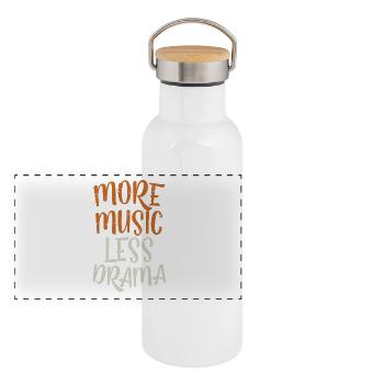 Music Shirt - Panoramic Thermal Bottle with Bamboo Lid - white - Front