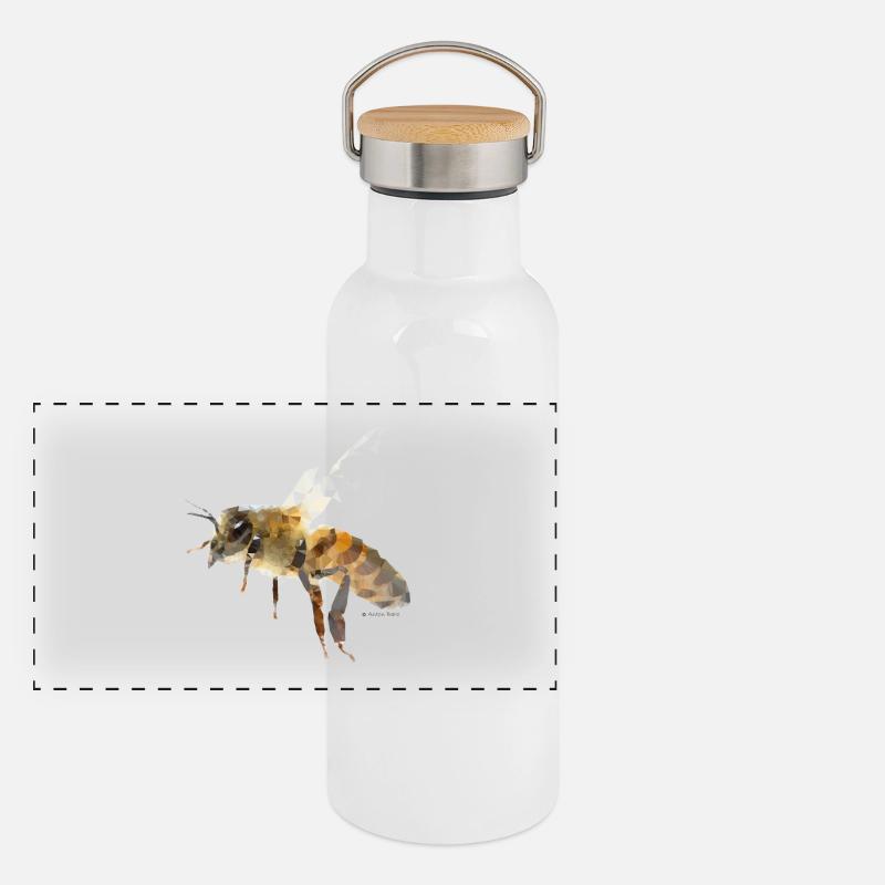 Abeille Gourde isotherme avec bouchon en bambou