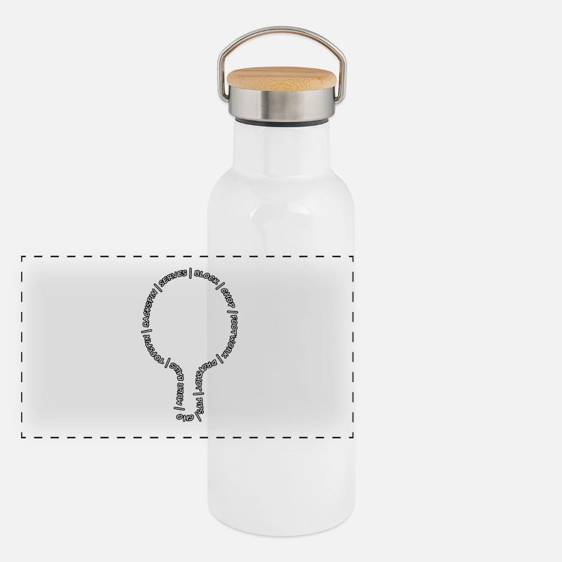 La langue du tennis de table Gourde isotherme avec bouchon en bambou