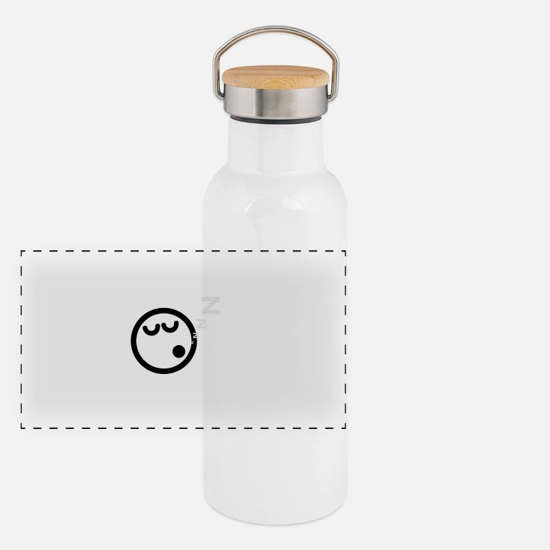 tired emoji Gourde isotherme avec bouchon en bambou