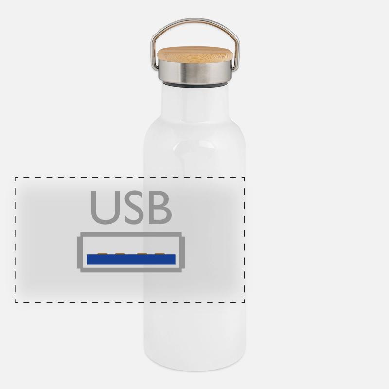 USB Gourde isotherme avec bouchon en bambou
