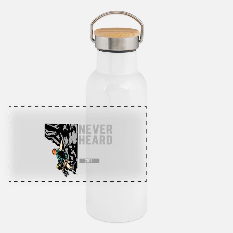 Rock Climbing Bergsteigen Klettern Panorama Thermosflasche mit Bambusdeckel