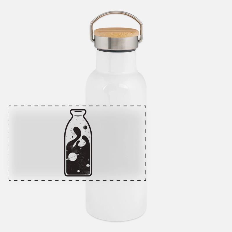Bouteille cadeau de la Voie Lactée Space Planet All Gourde isotherme avec bouchon en bambou
