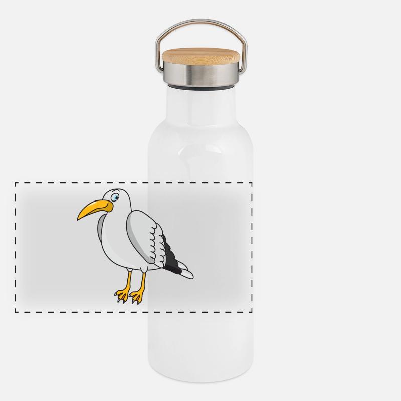 mouette Gourde isotherme avec bouchon en bambou