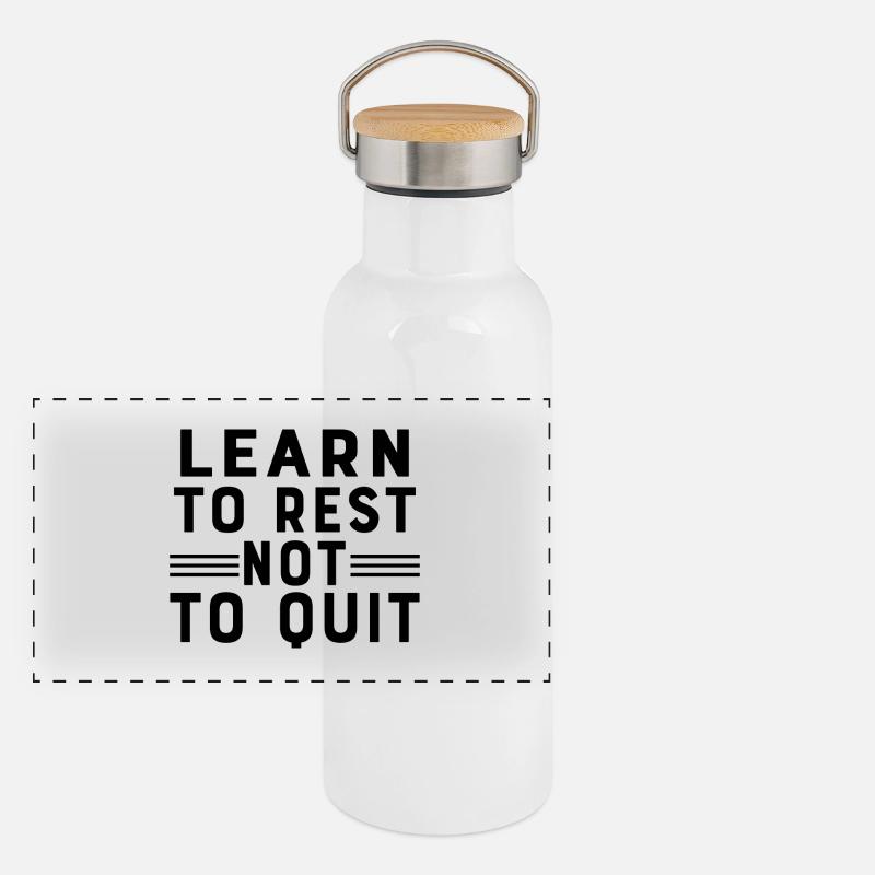 Do not give up - Panoramic Thermal Bottle with Bamboo Lid - white