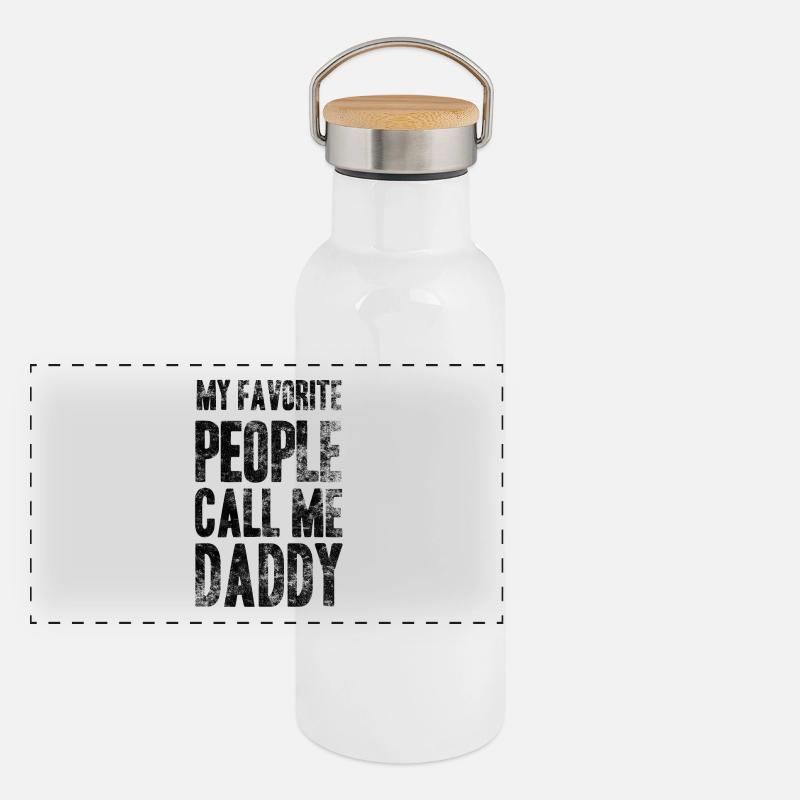 Mes personnes préférées appellent-moi l'idée de cadeau de papa Gourde isotherme avec bouchon en bambou