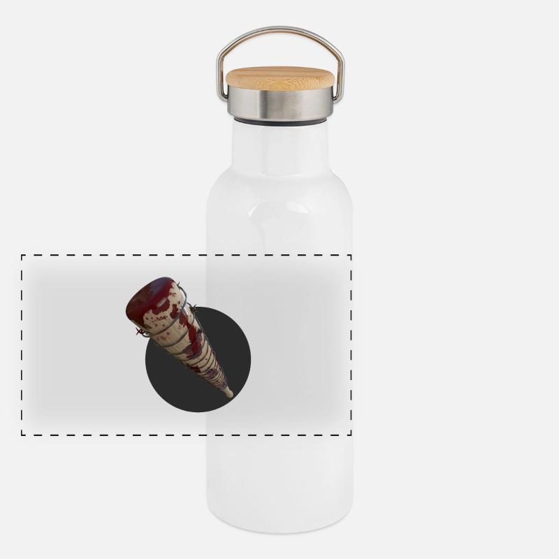 Baseballschläger mit Stacheldraht Panorama Thermosflasche mit Bambusdeckel