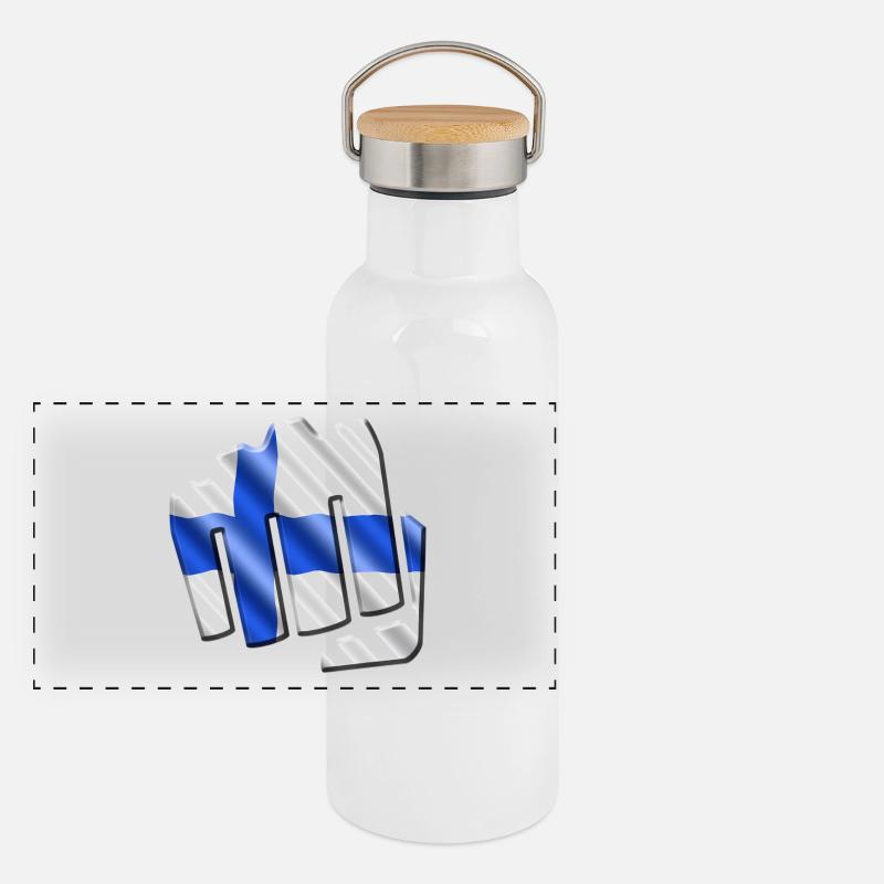 Finnland Panorama Thermosflasche mit Bambusdeckel