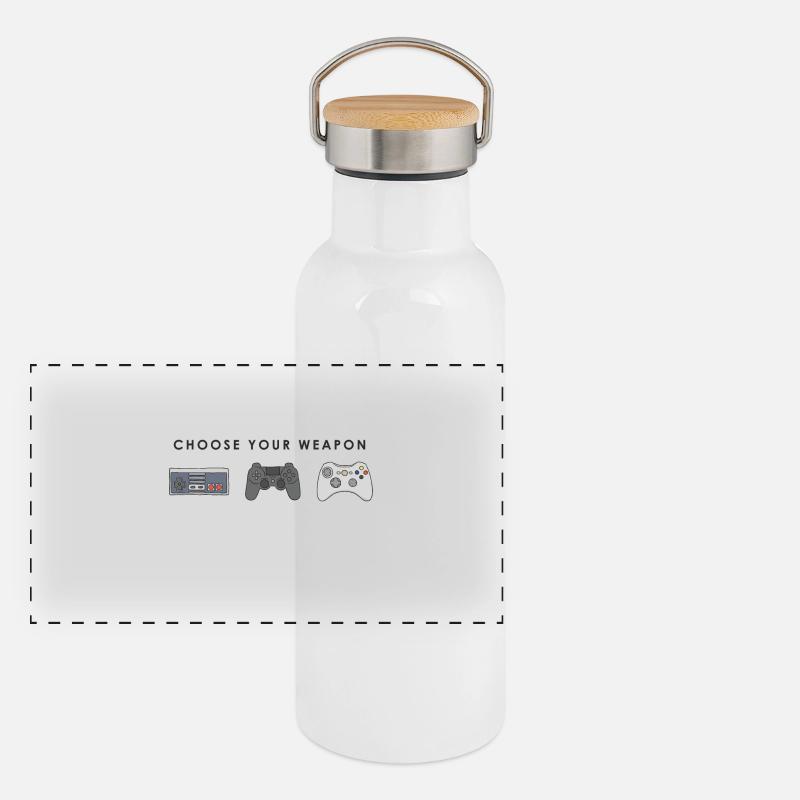 Classic Game Panorama Thermosflasche mit Bambusdeckel