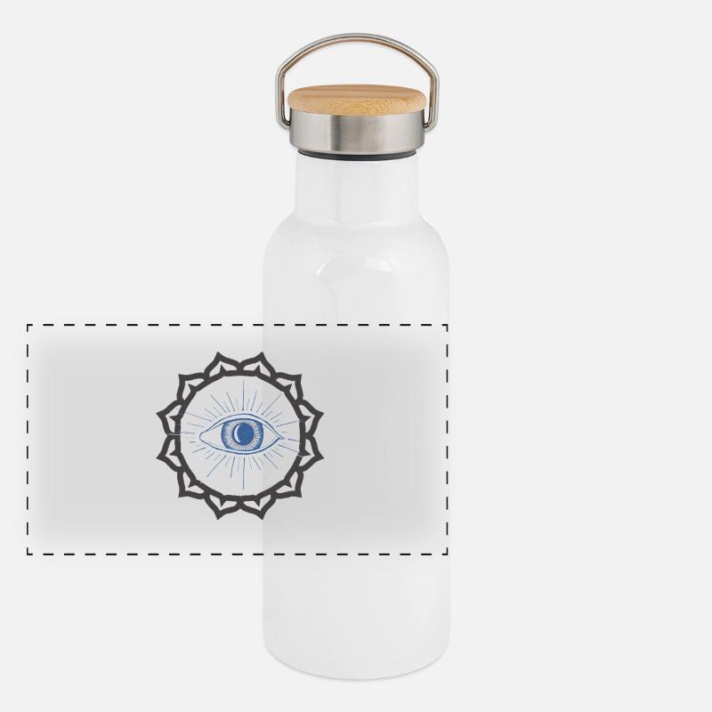 Das geöffnete dritte Auge - Geschenkidee Panorama Thermosflasche mit Bambusdeckel