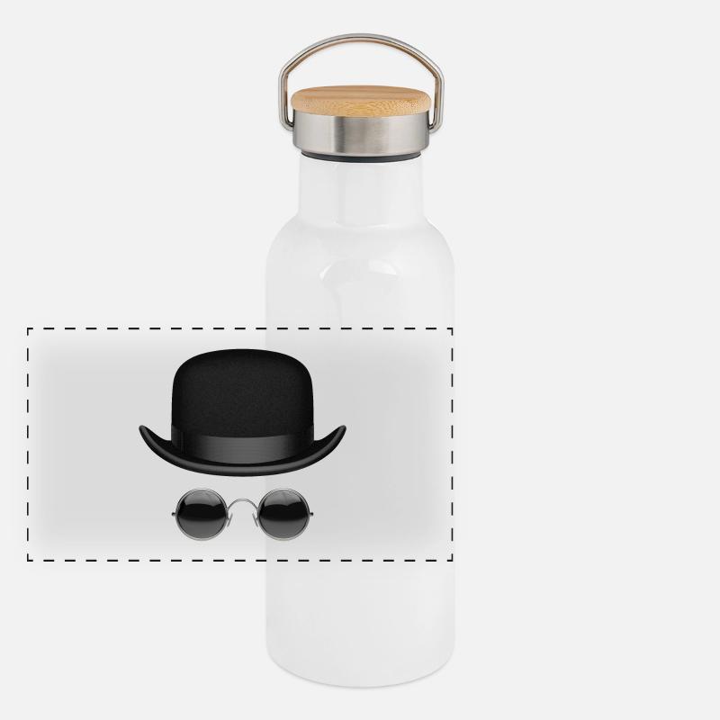 Chapeau et lunettes Gourde isotherme avec bouchon en bambou